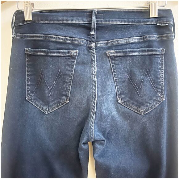 MOTHER Women's Straight Leg Jeans - Dark Blue - Picture 7 of 12